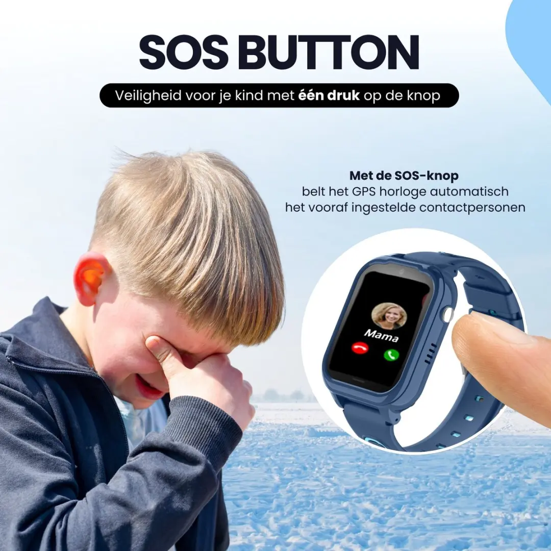Protectly GPS Horloge Kind Blauw - 4G Videobellen - 800mAh