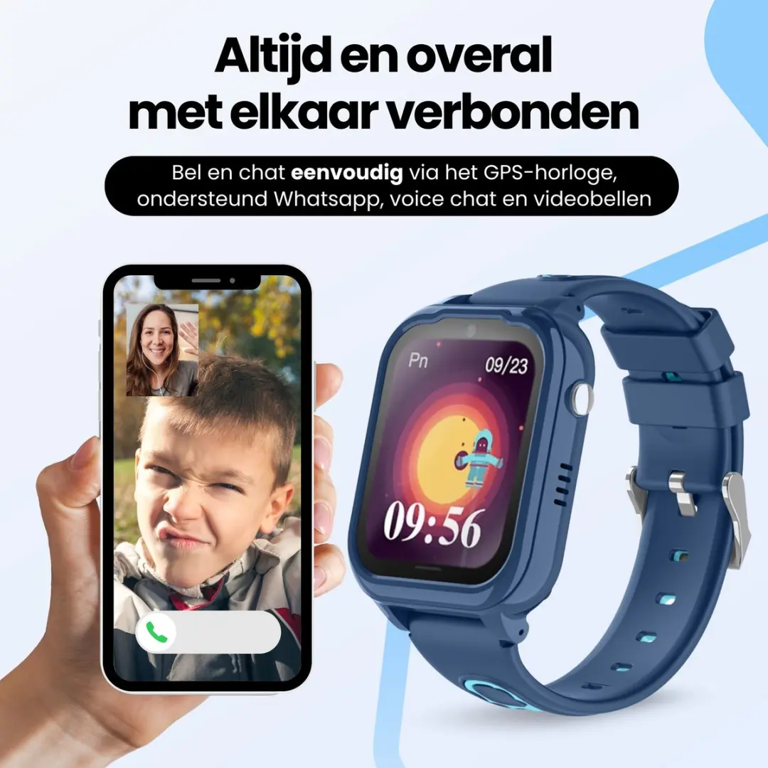 Protectly GPS Horloge Kind Blauw - 4G Videobellen - 800mAh - afbeelding 6 van 6