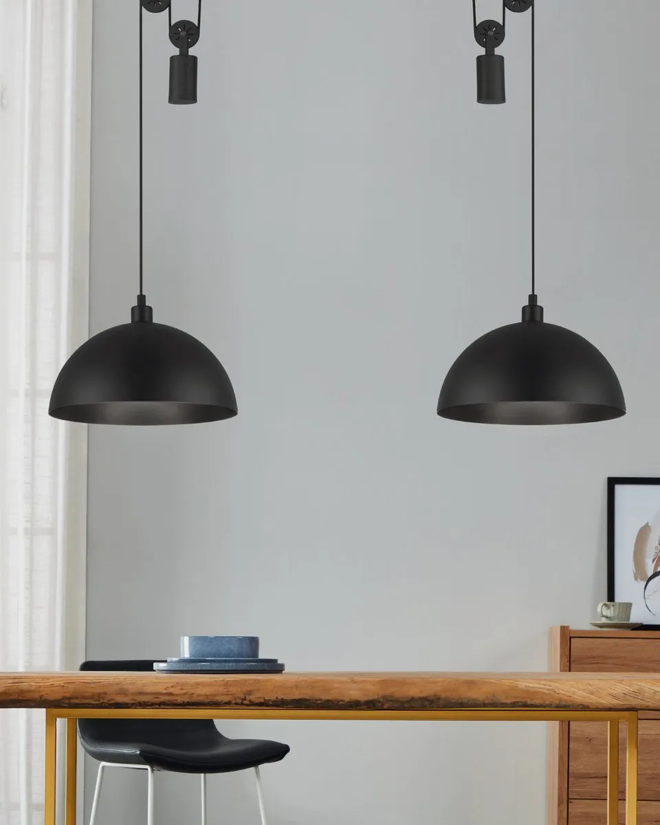 Eglo Winkworth Hanglamp - 2x E27 - Ø38cm - Zwart