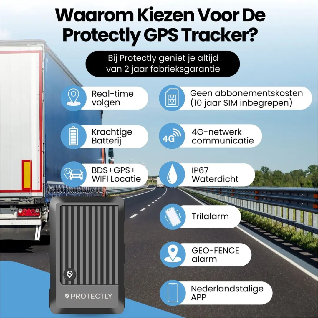 Protectly GPS Tracker ProtGPS2 - 10.000mAh - 150 Landen - Waterdicht