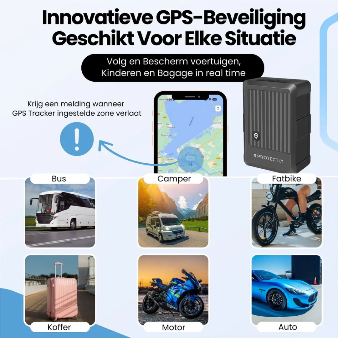 Protectly GPS Tracker ProtGPS2 - 10.000mAh - 150 Landen - Waterdicht
