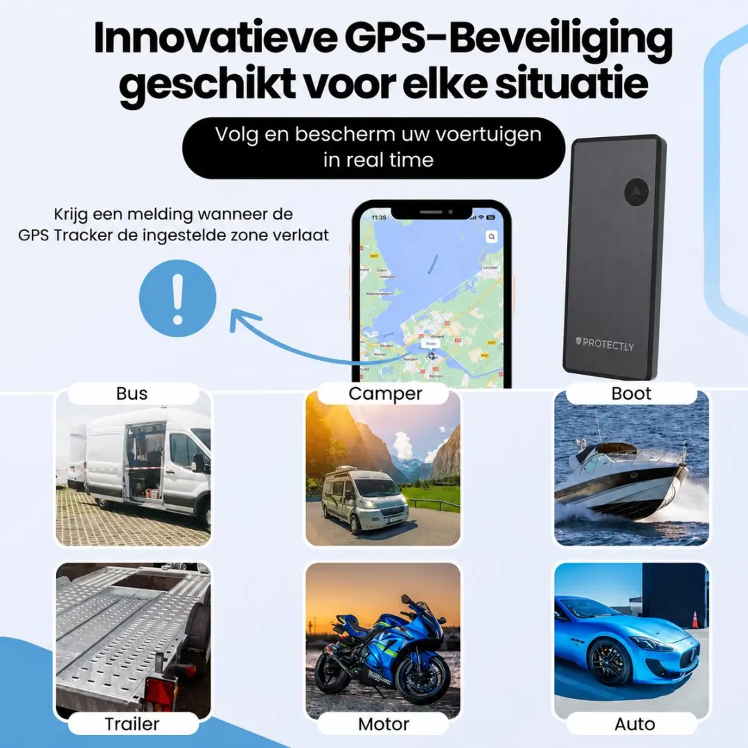 Protectly GPS Tracker PROTGPS5 - 4G Real-Time - 10 Jaar Abonnement - Zwart