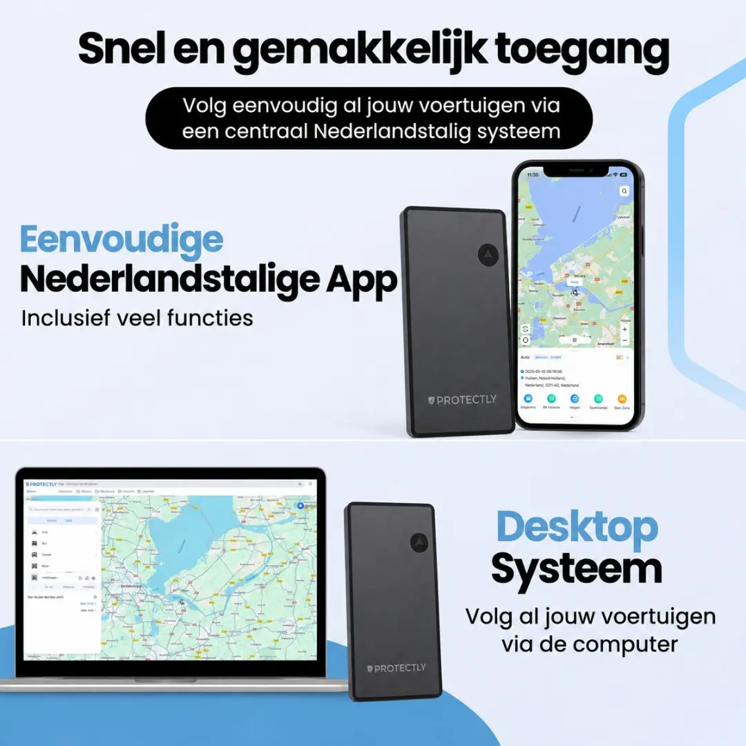 Protectly GPS Tracker PROTGPS5 - 4G Real-Time - 10 Jaar Abonnement - Zwart