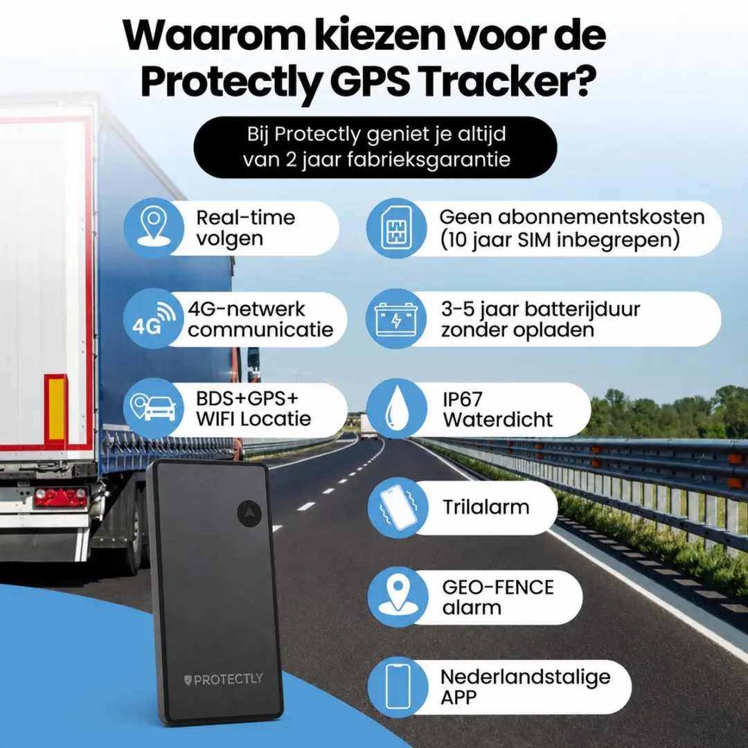 Protectly GPS Tracker PROTGPS5 - 4G Real-Time - 10 Jaar Abonnement - Zwart