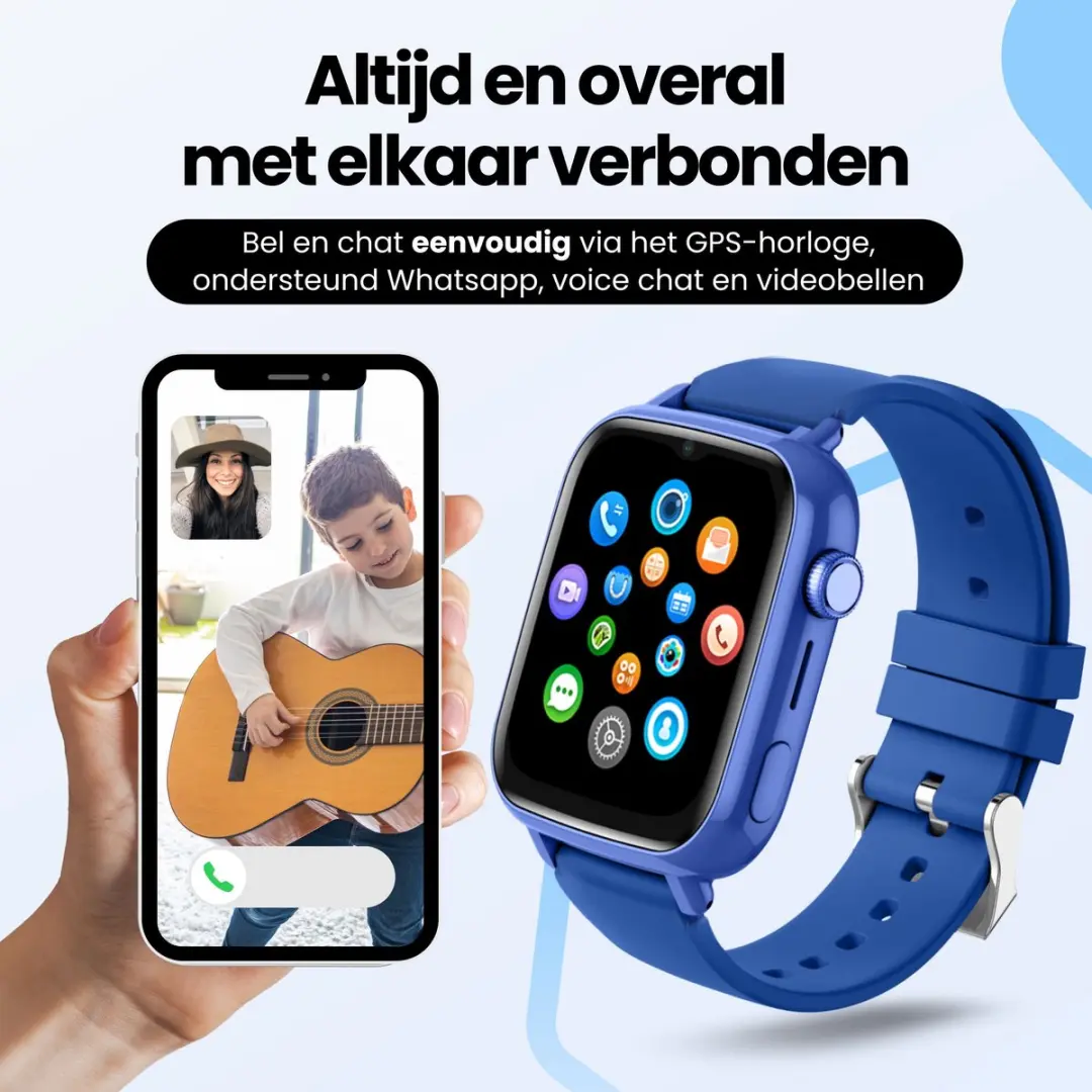 Protectly GPS Horloge Kind PROT012-2 - 4G - 800mAh - Blauw