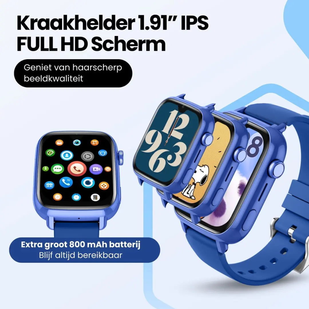 Protectly GPS Horloge Kind PROT012-2 - 4G - 800mAh - Blauw - afbeelding 6 van 6