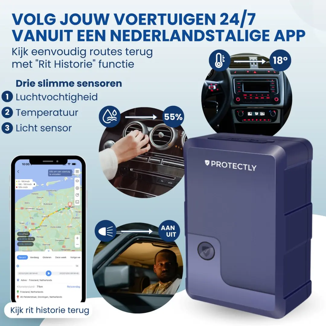 Protectly GPS Tracker Extreme ProtGPS1 - Auto - 150 Landen - IP67 - 10 Jaar SIM