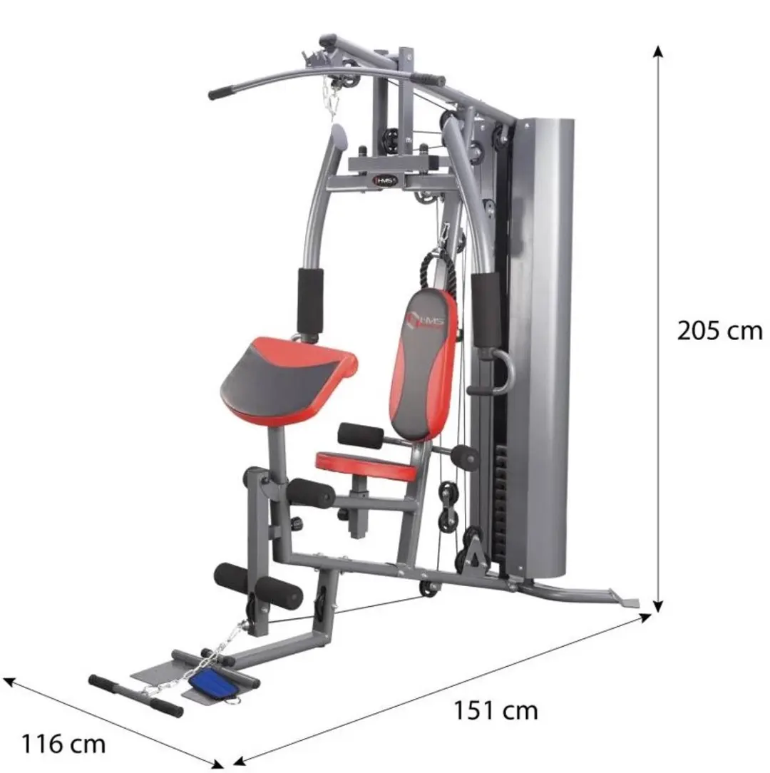HMS Fitness Tytan 7 Home Gym - 30 Onderdelen - Grijs/Rood