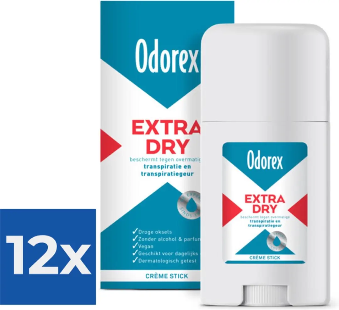 Odorex Extra Dry Stick 40ml - 12 Stuks