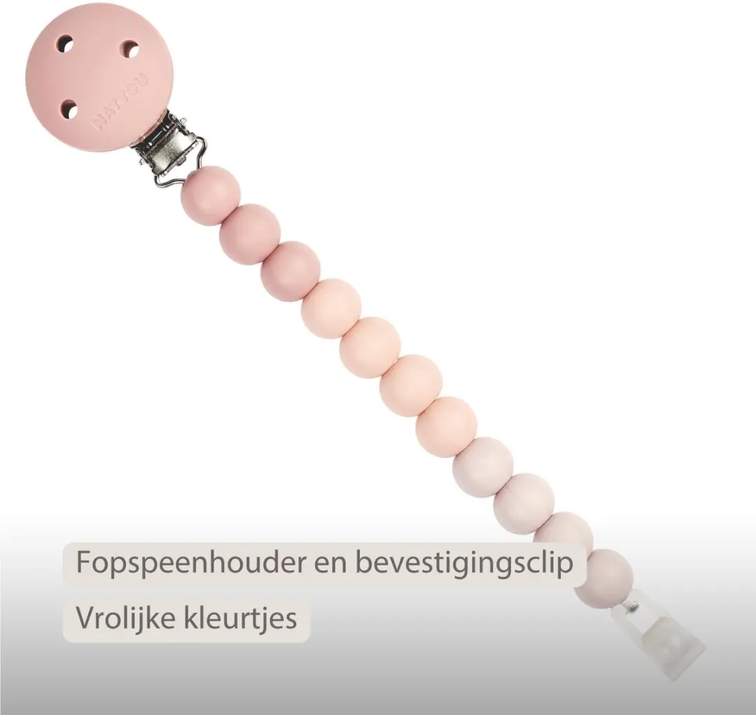 Nattou Silicone Speenkoord - 21cm - Roze