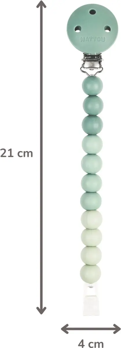 Nattou Silicone Speenkoord - 21cm - Gradiënt Groen