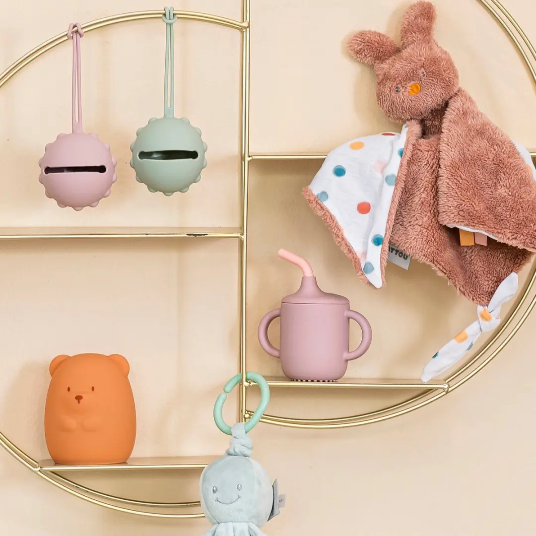 Nattou Beker met Rietje Silicone - 250ml - Beige