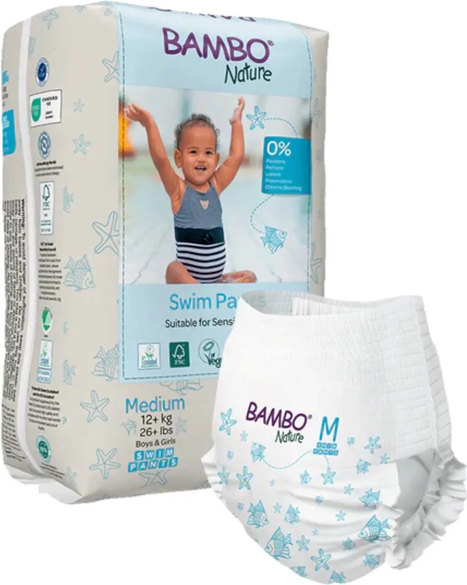 BAMBO Nature Zwemluierbroekjes Medium 12+ kg - 24 Stuks