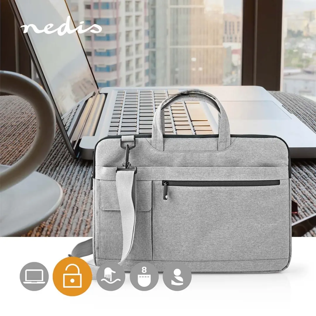 Nedis NBBG15150GY Notebooktas 15" - Grijs - 8 Compartimenten