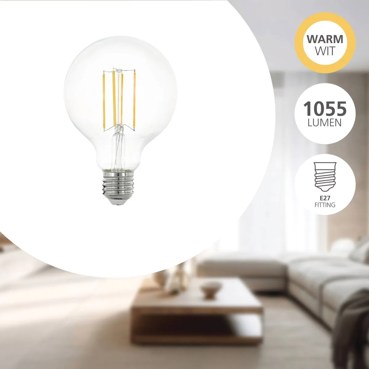 Eglo LED Lamp E27 8W - Ø9,5cm Warm Wit