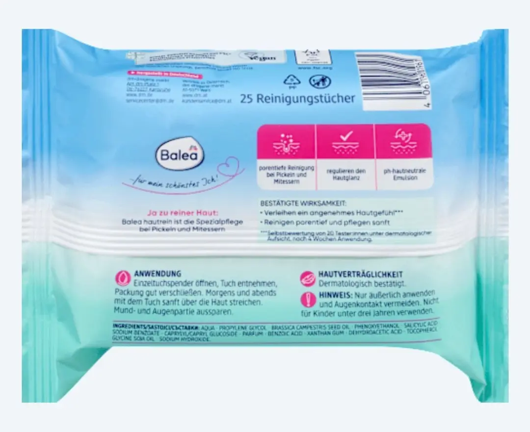 Balea Reinigende Make-up Remover Doekjes 25 Stuks
