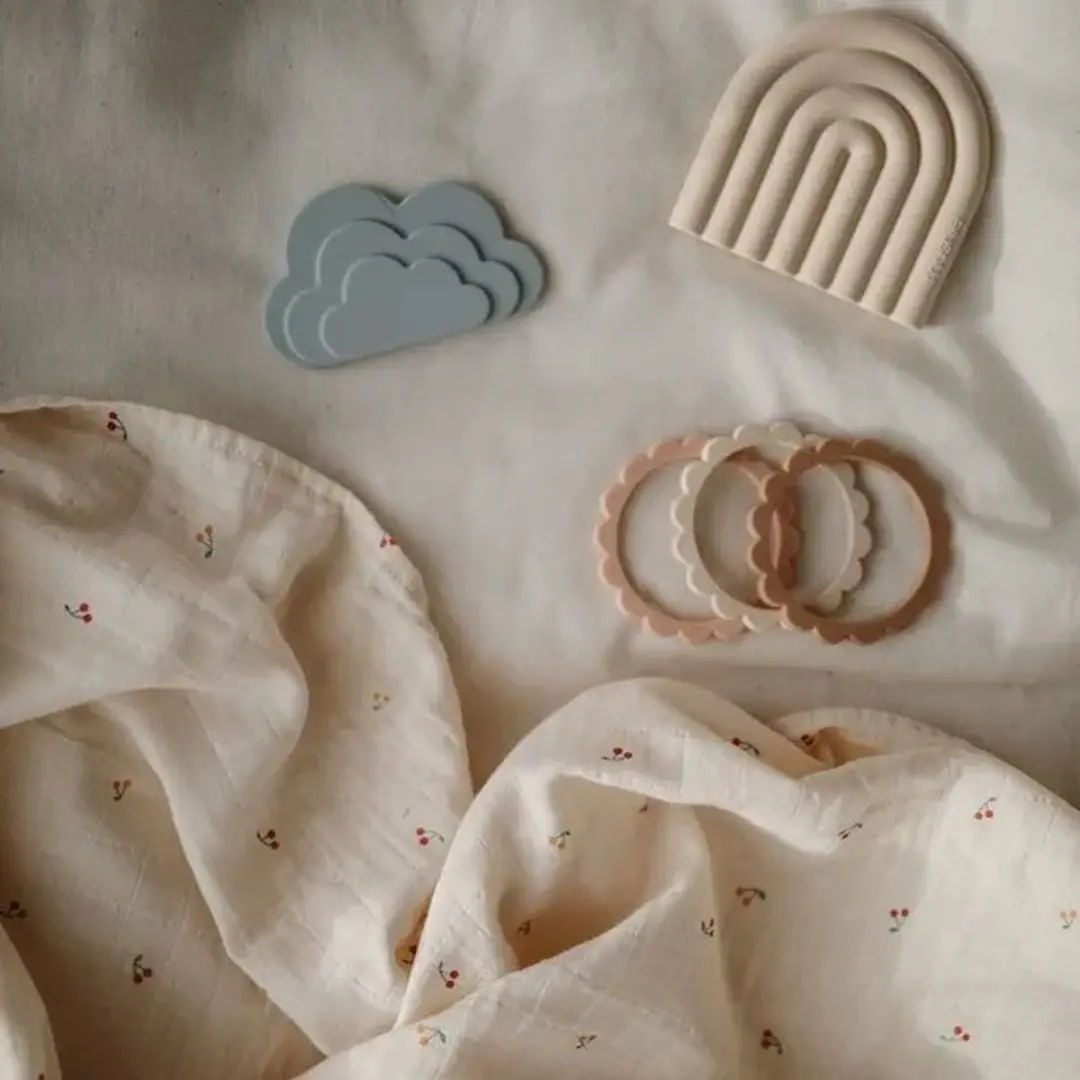 Mushie Siliconen Bijtring Regenboog Shifting Sand