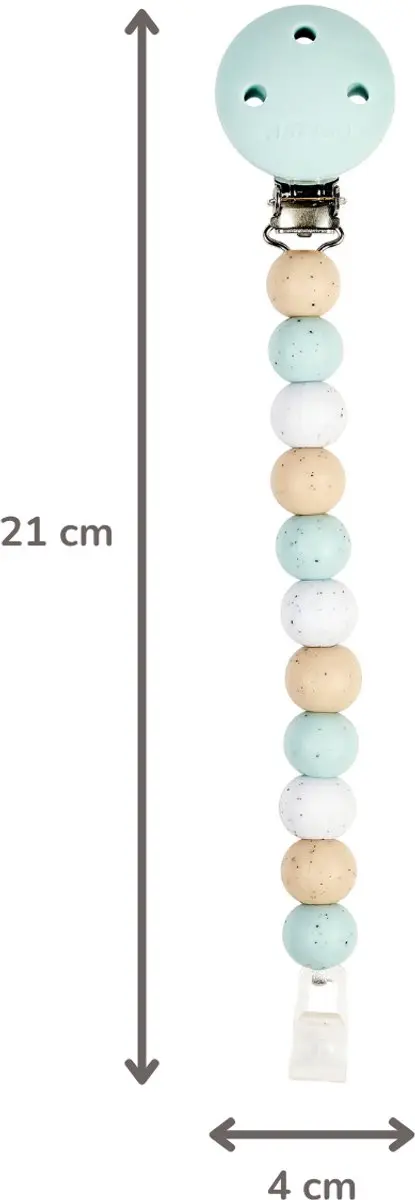 Nattou Silicone Speenkoord - 21cm - Multi Groen Gestipt - afbeelding 6 van 6