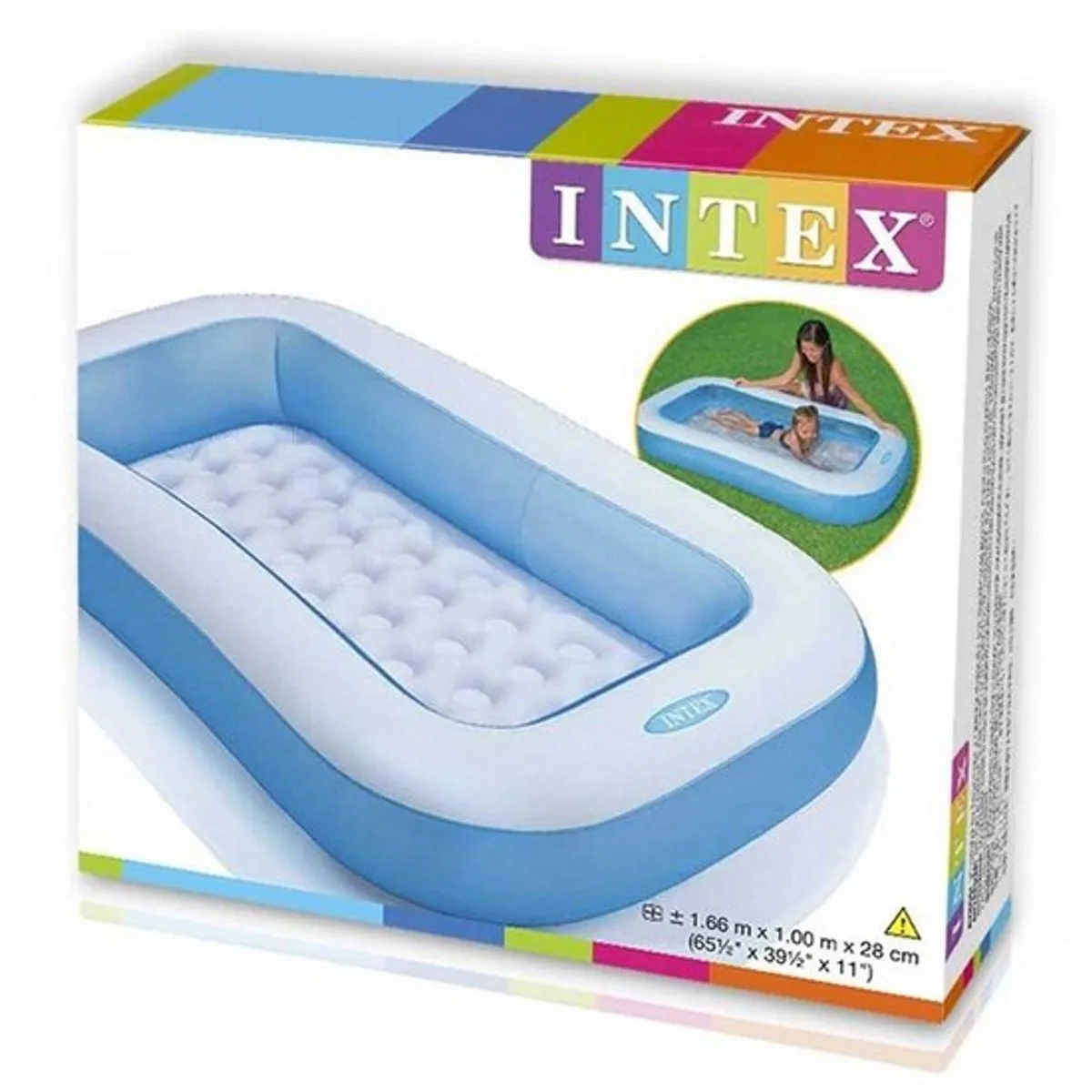 Intex Rechthoekig Opblaaszwembad 166x100cm - Blauw - afbeelding 6 van 6