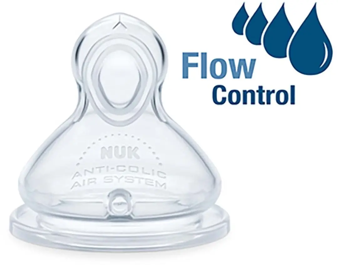 NUK First Choice+ Flow Control Flesspeen 6+ maanden - 2 Stuks