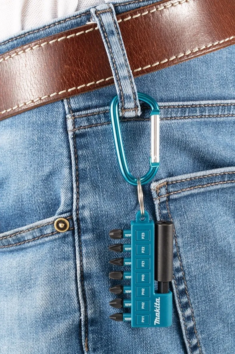 Makita E-11994 Slagschroefbitset 8-delig - ImpBlack - met karabijnhaak