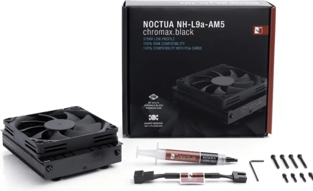 Noctua NH-L9a-AM5 chromax.black Processor Koeler - 57.5 cfm - Zwart