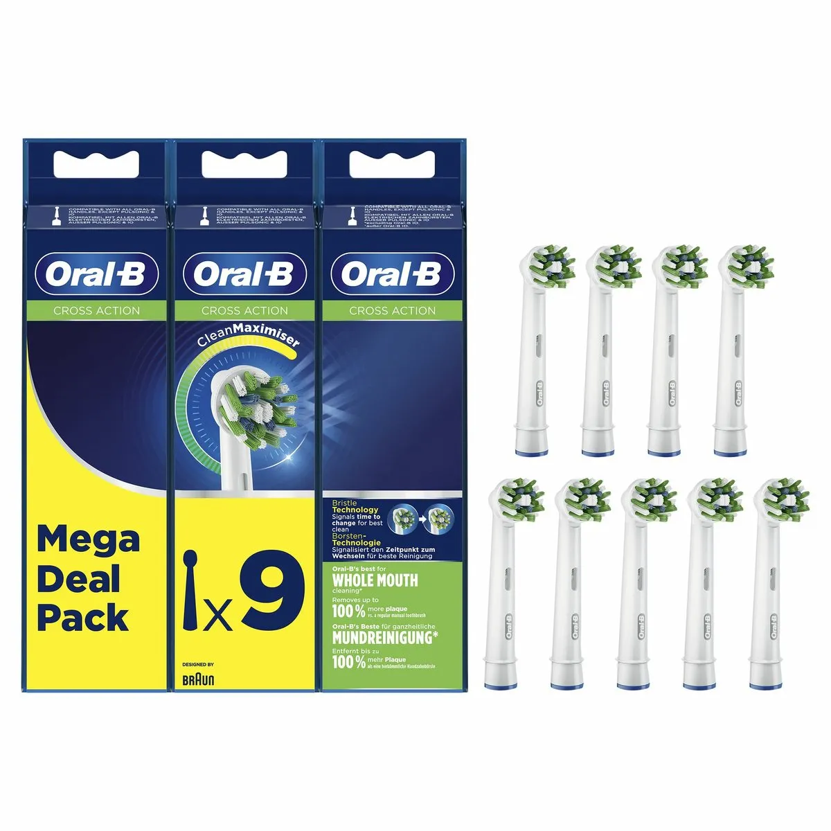 Oral-B Refill EB50-9 CrossAction - 9 Stuks - Wit
