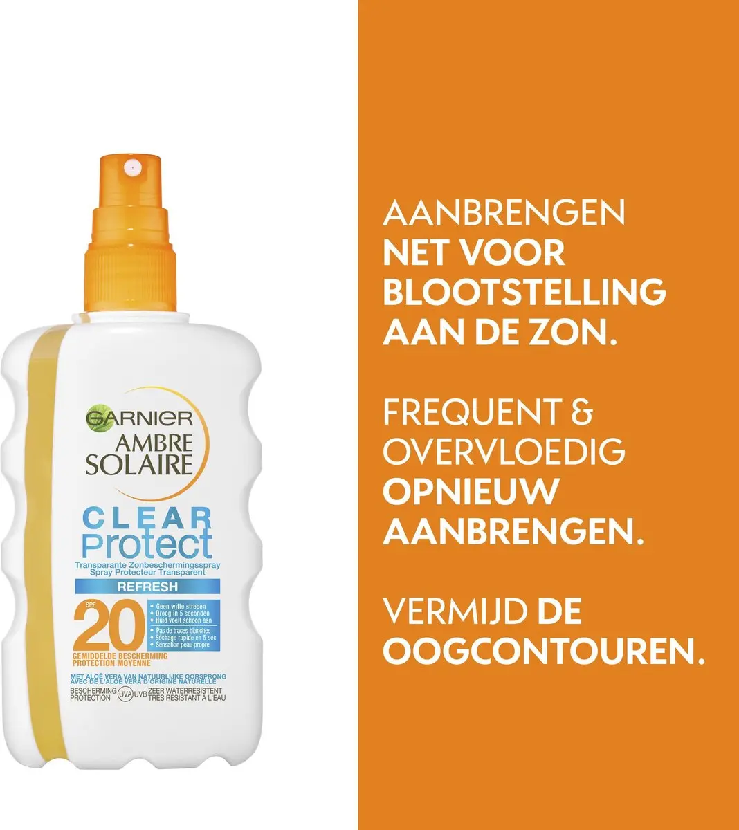 Garnier Ambre Solaire Clear Protect Refresh Zonnebrand SPF20 200ml