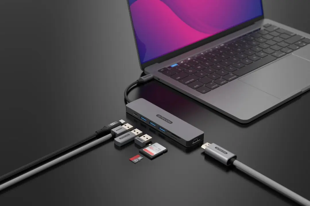 Sitecom 7-in-1 USB-C Power Delivery Multiport Adapter - HDMI & 3x USB-A - afbeelding 2 van 6