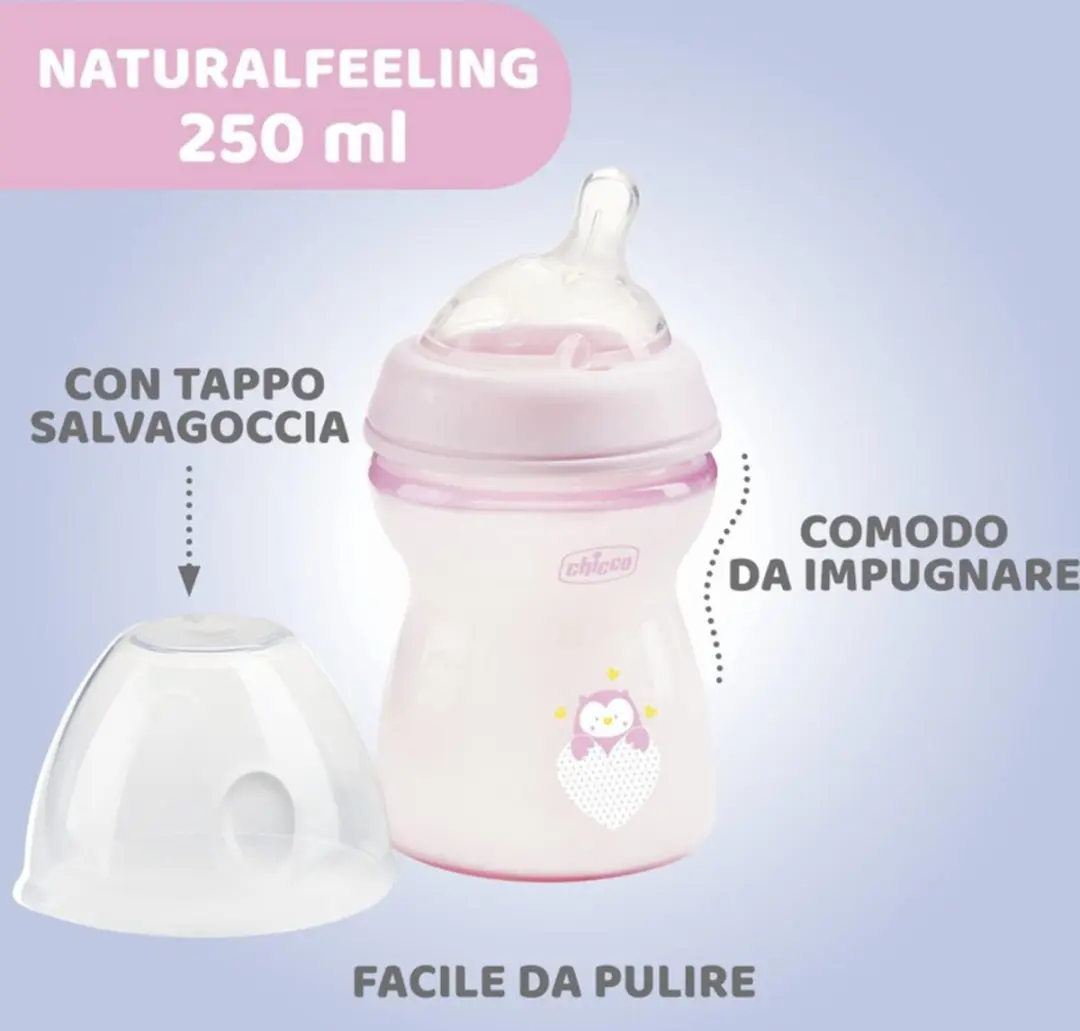 Chicco Natural Feeling Babyfles 250ml - Roze