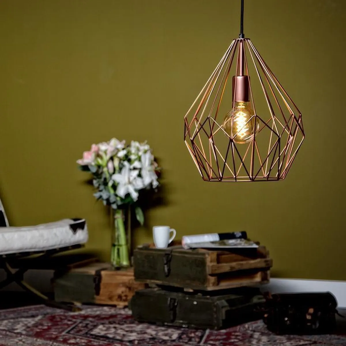Eglo Carlton Hanglamp - Ø31cm - Koper