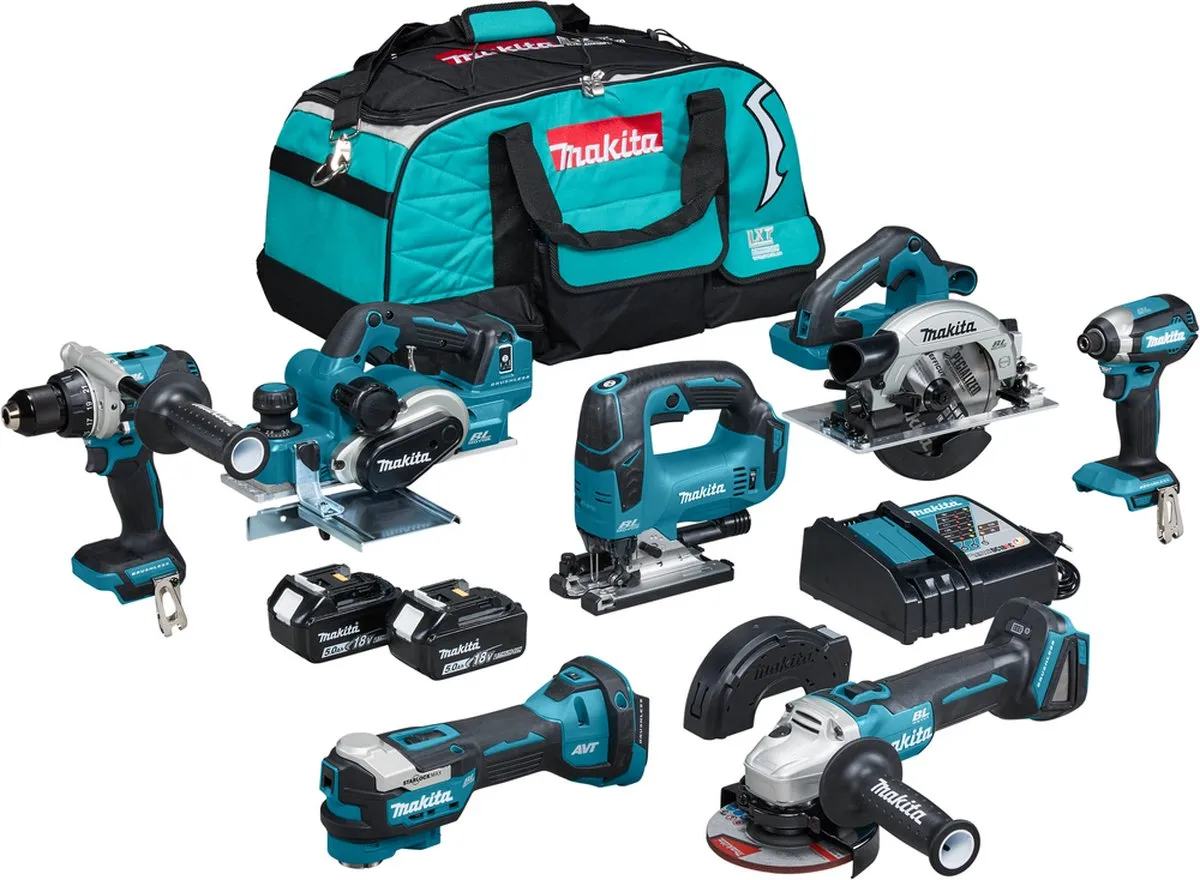 Makita DLX7019TX1 Combiset 18V - 7-delig - 2x 5.0Ah
