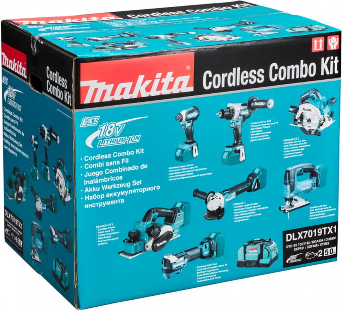 Makita DLX7019TX1 Combiset 18V - 7-delig - 2x 5.0Ah