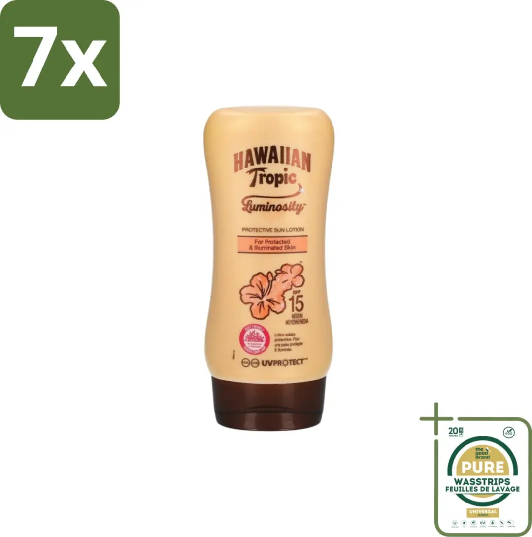 Hawaiian Tropic Luminosity Medium SPF15 Zonnebrandlotion 180ml - 7 Stuks