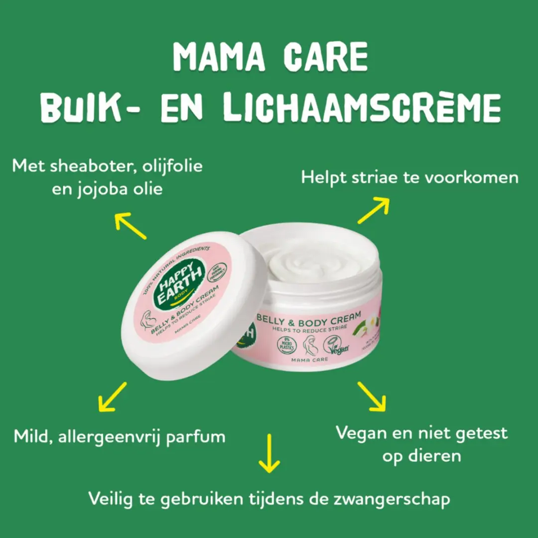 Happy Earth Mama Care Buik- en Lichaamscrème 200ml