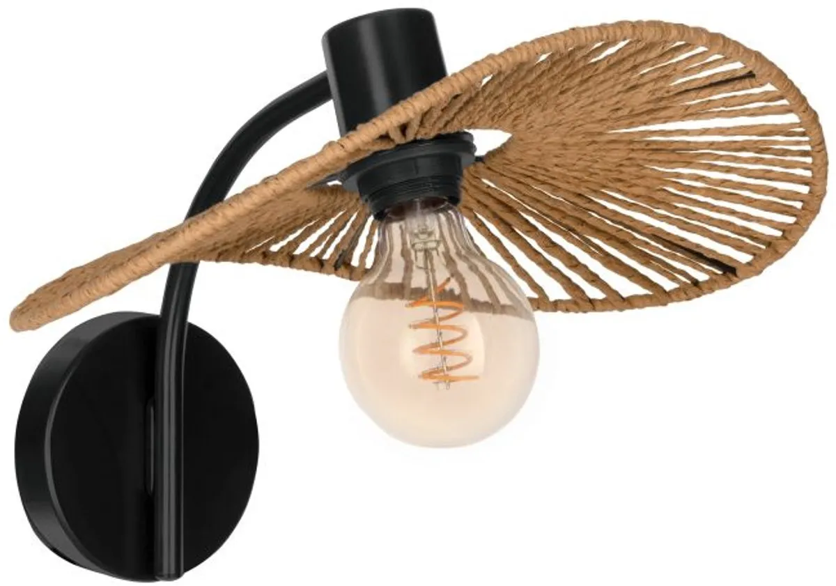 Eglo Siruela Wandlamp E27 - Ø36,5cm - Bruin/Zwart