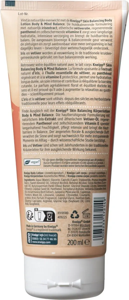 Kneipp Bodycrème Relaxing 200ml - 4 Stuks