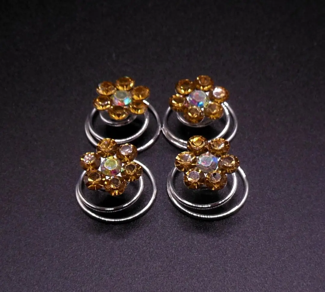 Hairmode Curlies Gouden Bloem 6-Blad Strass