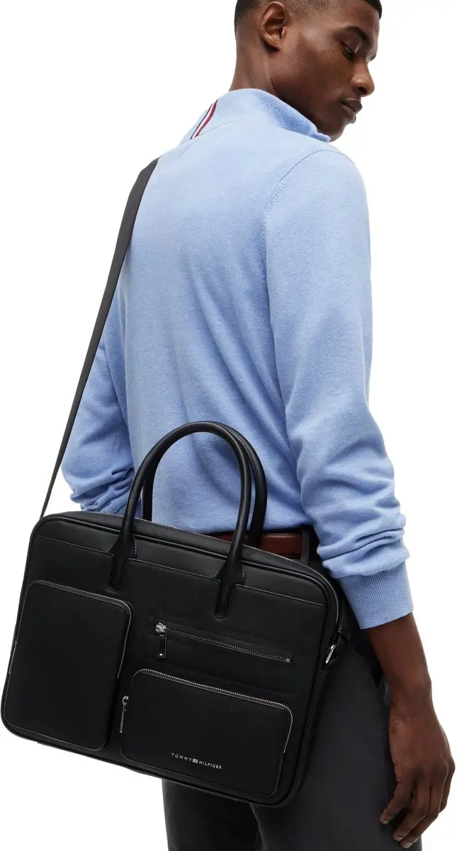 Tommy Hilfiger Modern Business Laptoptas 38cm - 15.6" - Zwart