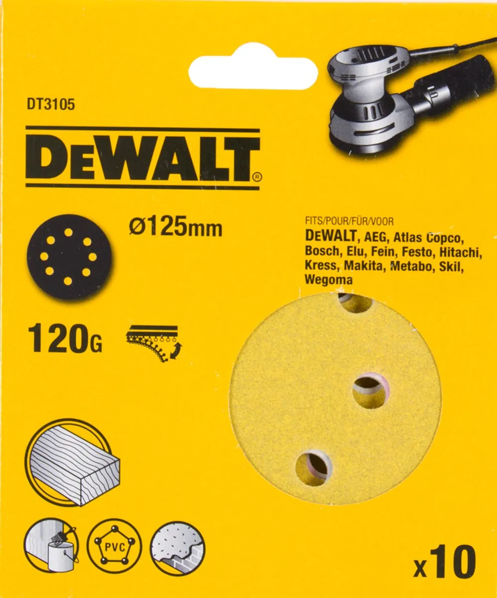 DeWalt DT3105 P120 Schuurschijf 125mm