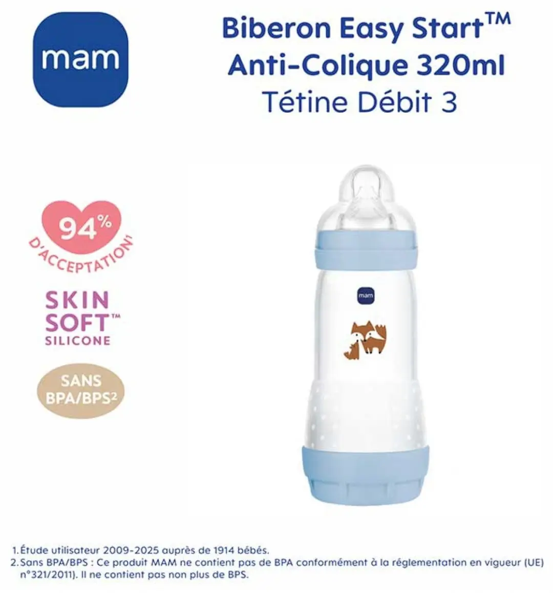 MAM Easy Start Voedingsfles 320ml - 2 Stuks - Oceaan