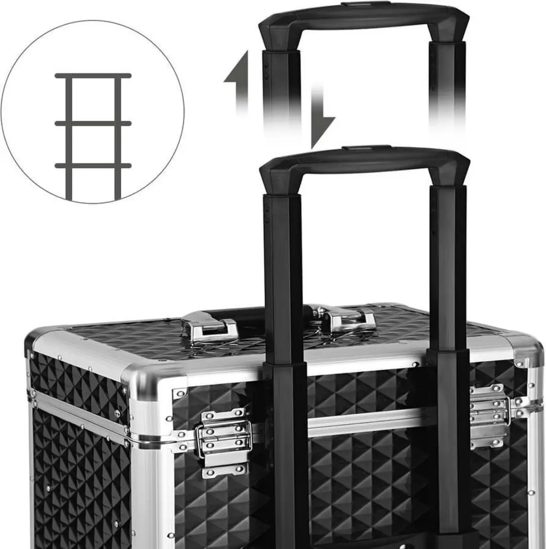 Songmics Cosmetica Koffer 10L - Zwart/Zilver