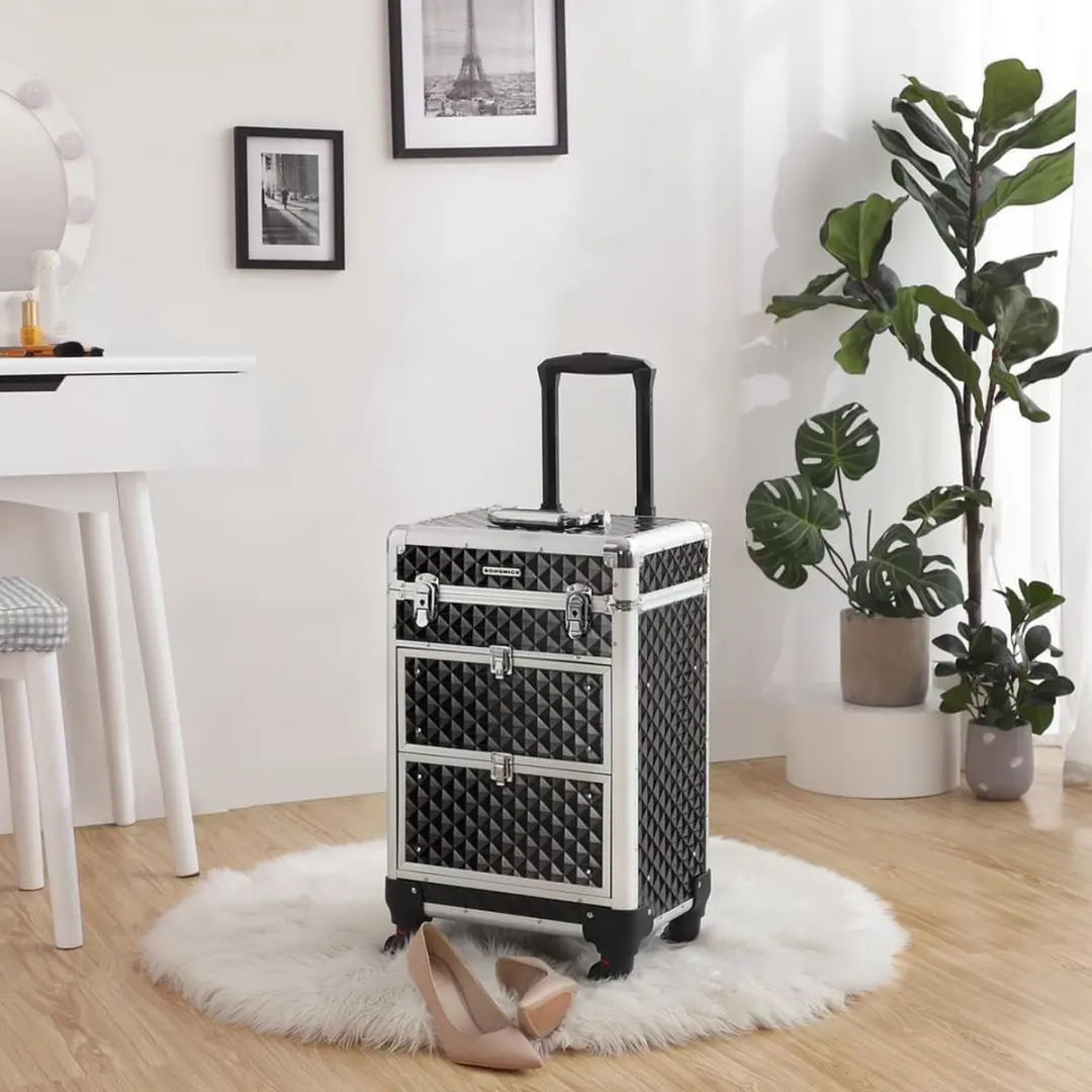 Songmics Cosmetica Koffer 10L - Zwart/Zilver
