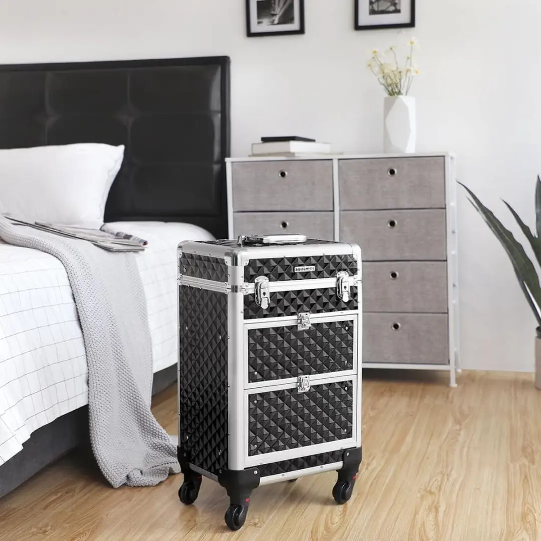 Songmics Cosmetica Koffer 10L - Zwart/Zilver
