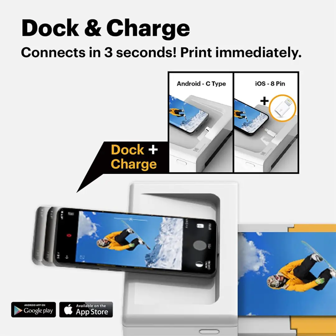 Kodak Dock Plus Instant Printer - Wit - 40 Stuks fotopapier