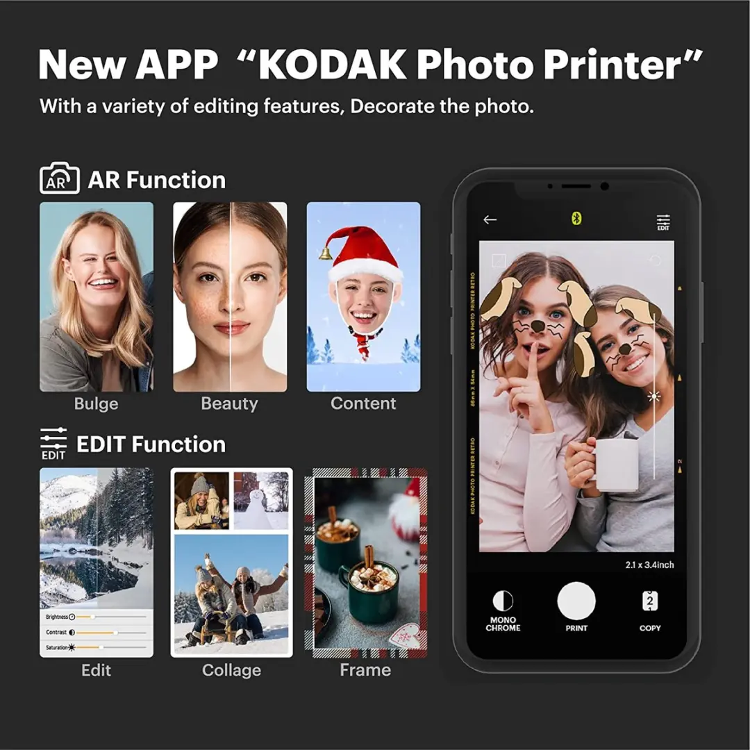 Kodak Dock Plus Instant Printer - Wit - 40 Stuks fotopapier