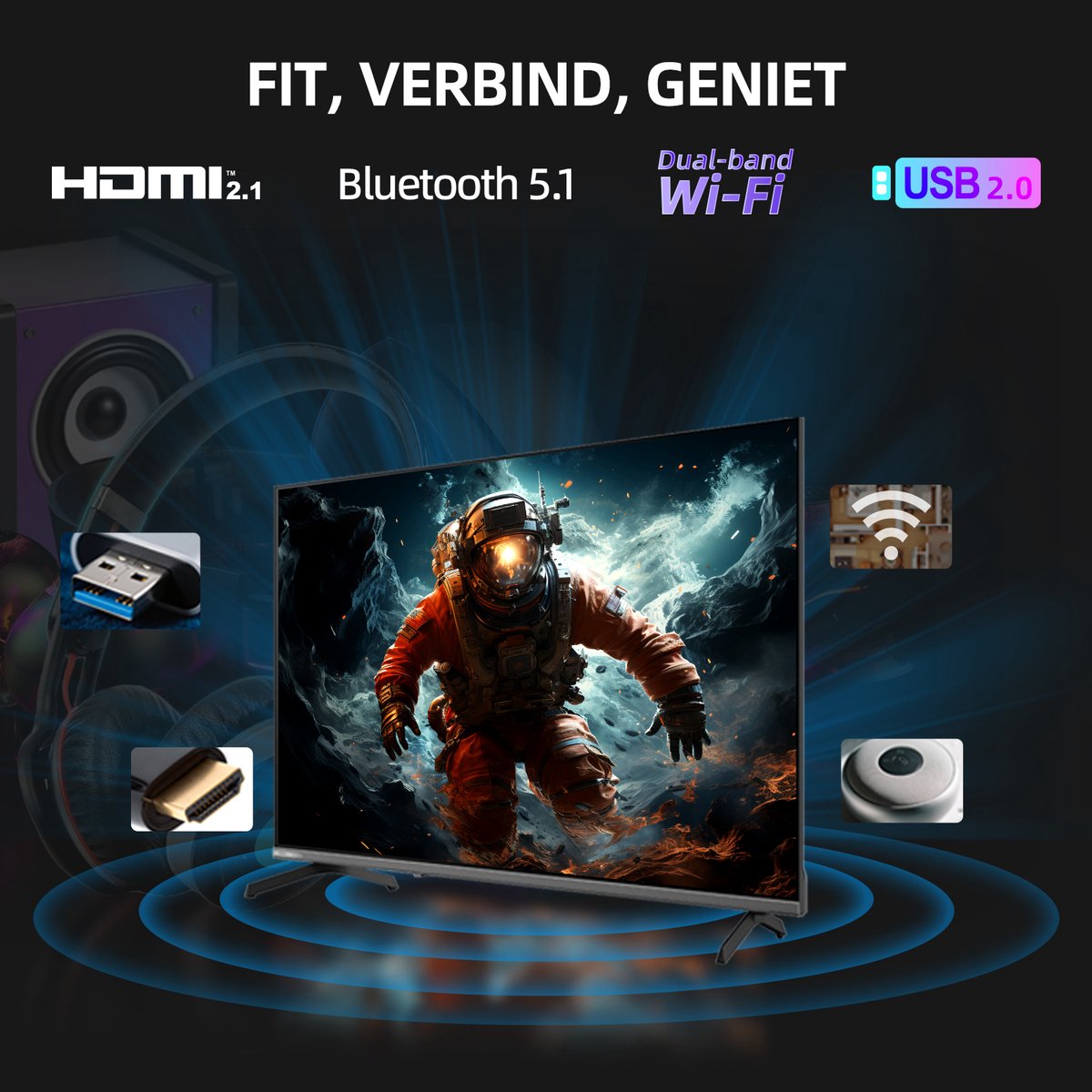 CHiQ U43QST - Smart TV 43 Inch - QLED Pro Google TV - UHD 4K - Randloos Metal Design - Dolby Audio - 2025 Nieuw