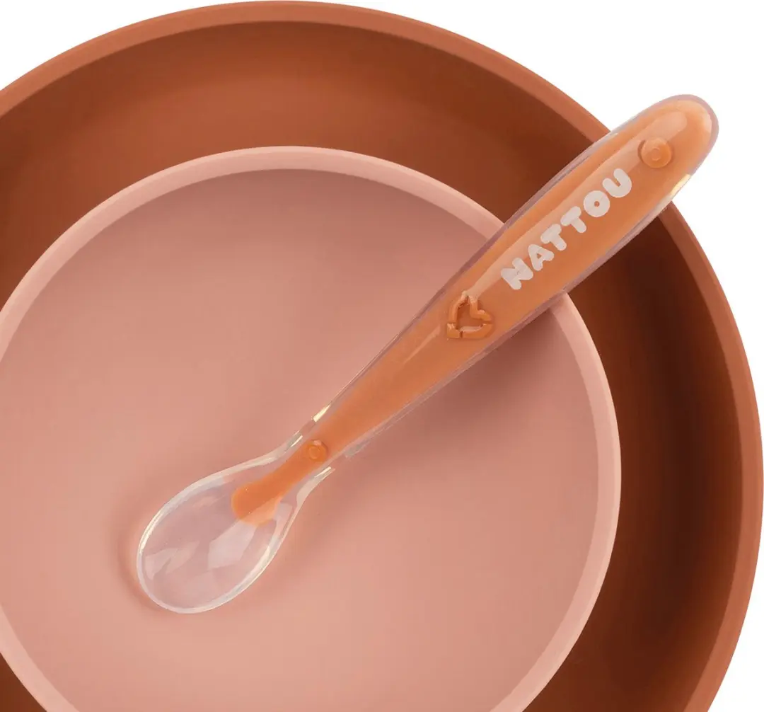 Nattou Siliconen Lepels 16cm - 2 Stuks Groen/Beige