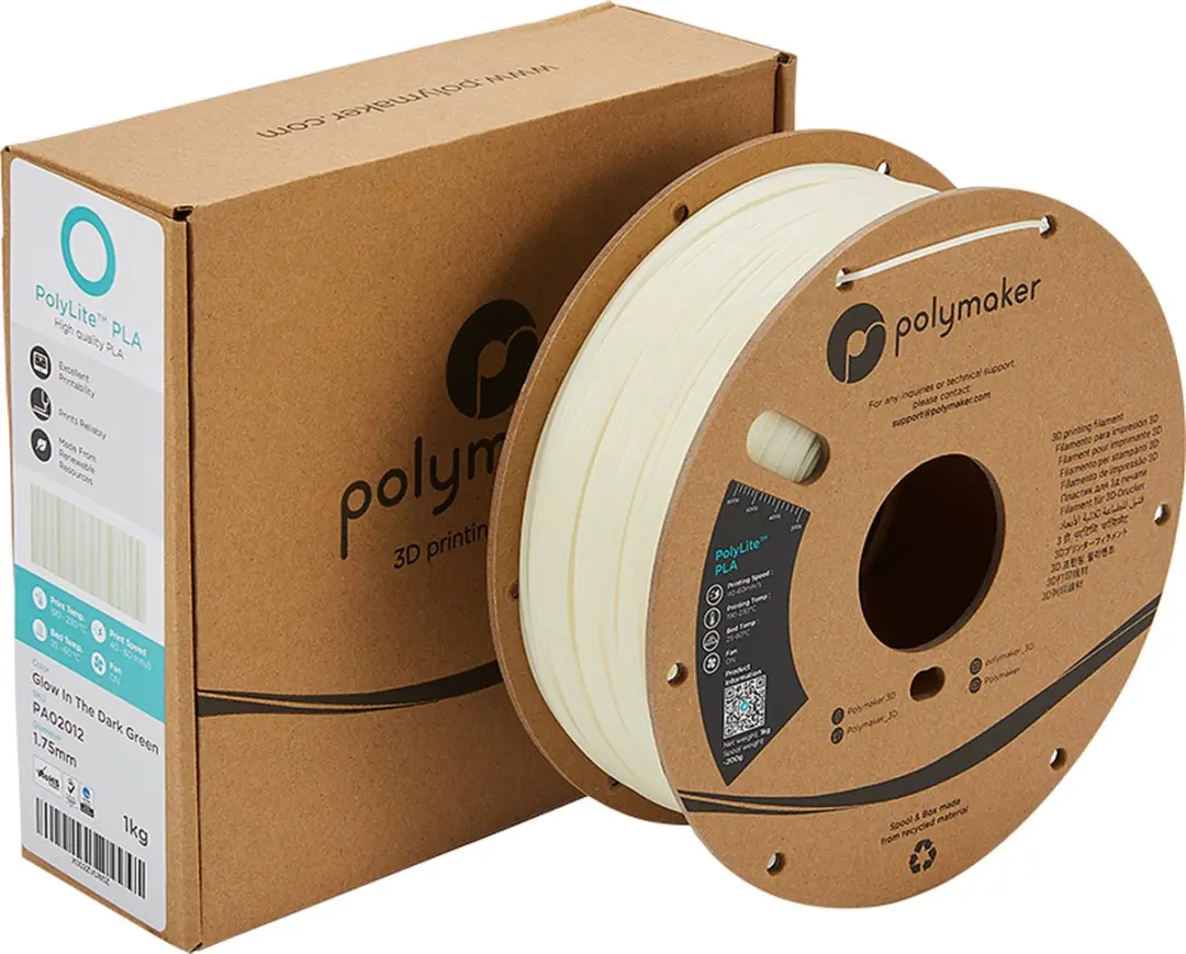 Polymaker PolyLite PLA Nalichtend Glow Green 1.75mm - 1000g