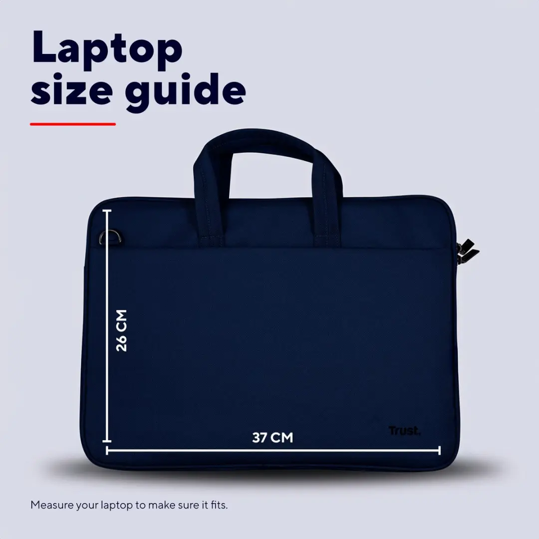 Trust Bolonga Laptoptas 14 inch - Blauw - afbeelding 6 van 6